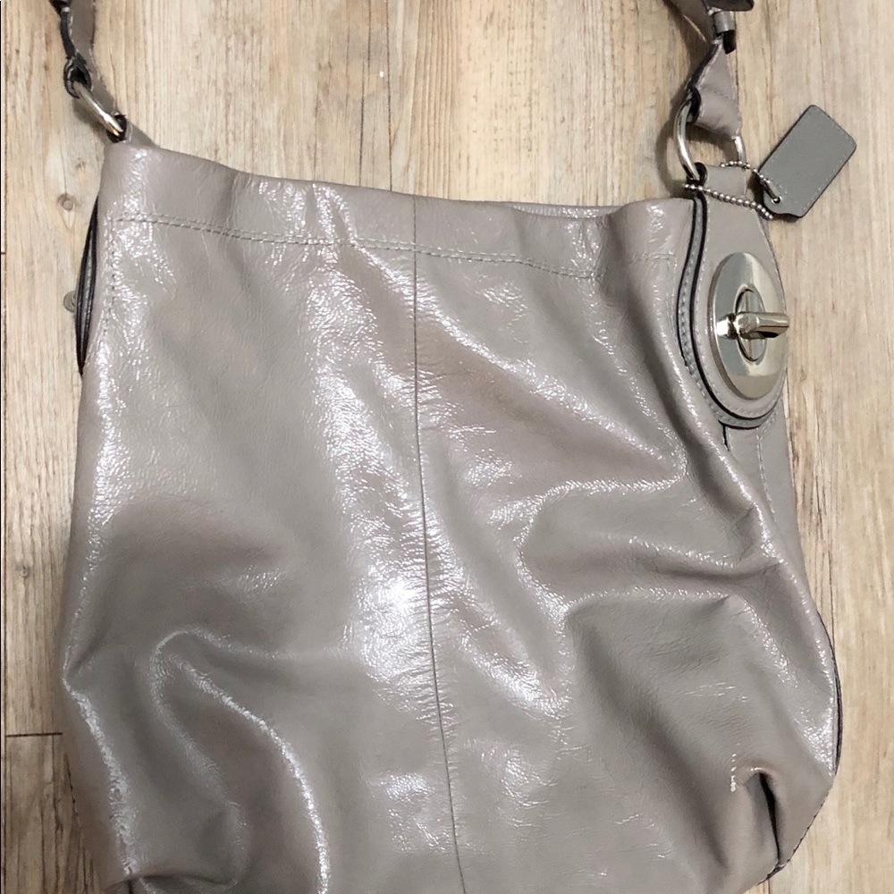 Coach - year round silver soft leather handbag